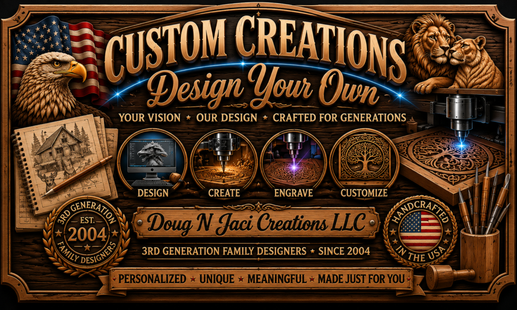 Bring Wood to Life Doug N Jaci Creations LLC - Three Generations of Family Designers Since 2004